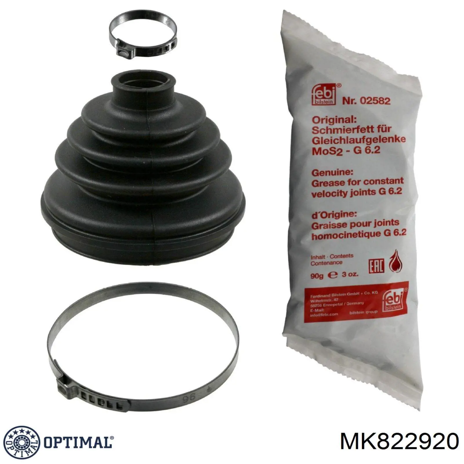 MK822920 Optimal пильник шруса зовнішній, передній піввісі