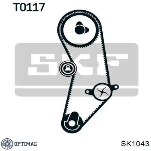 Комплект ГРМ Optimal SK1043 ціна, від 15.16 USD
