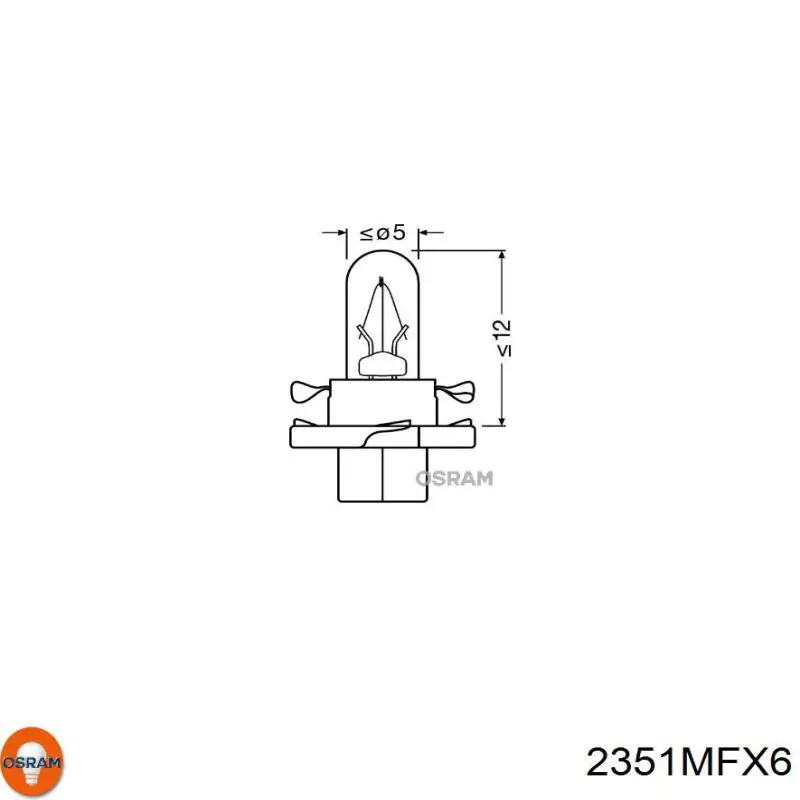 Лампочка щитка / панелі приладів 2351MFX6 Osram