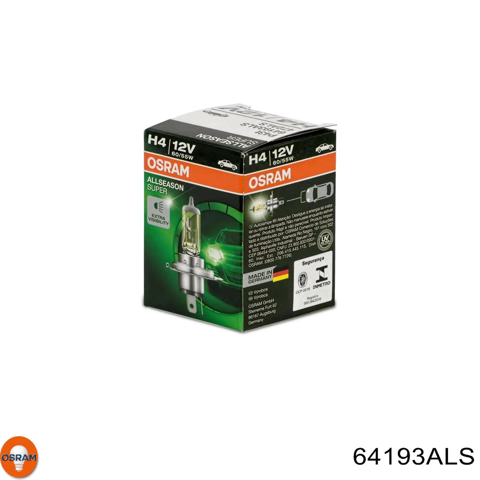 Лампочка галогенна 64193ALS Osram