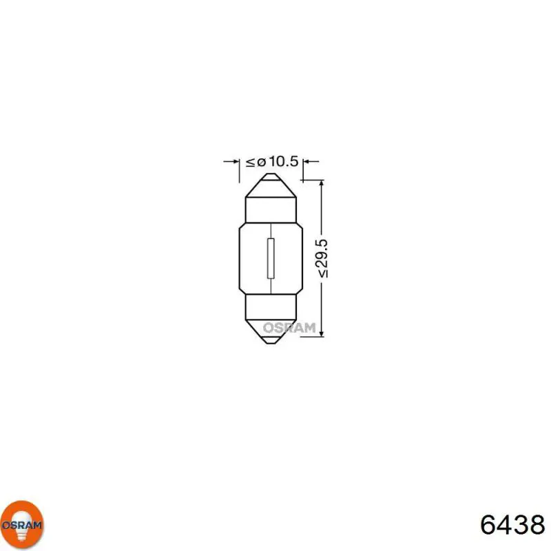 6438 Osram Лампочка плафону освітлення салону/кабіни
