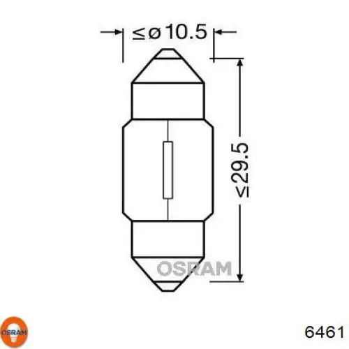 Лампочка плафону освітлення салону/кабіни Osram 6461 ціна, від 0.41 USD