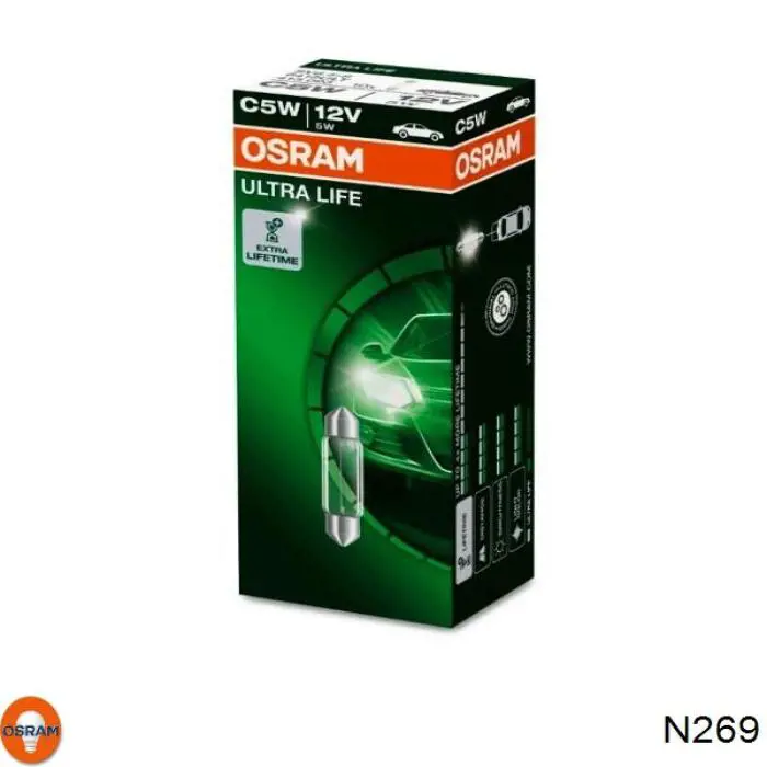 N269 Osram Лампочка плафону освітлення салону/кабіни