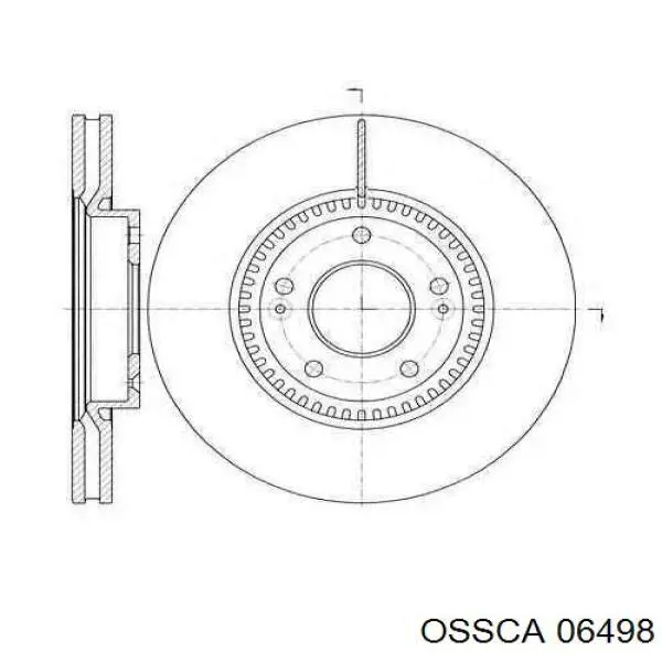 06498 Ossca шланг гпк, високого тиску гідропідсилювача керма (рейки)