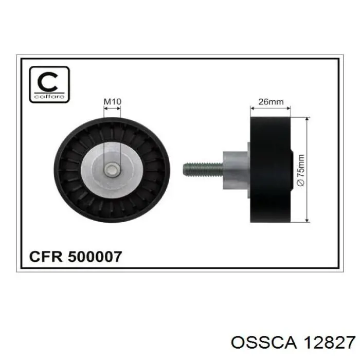 Ролик приводного ременя, паразитний 12827 Ossca