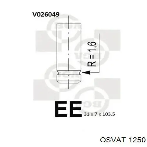 Клапан випускний Mercedes A1110501227