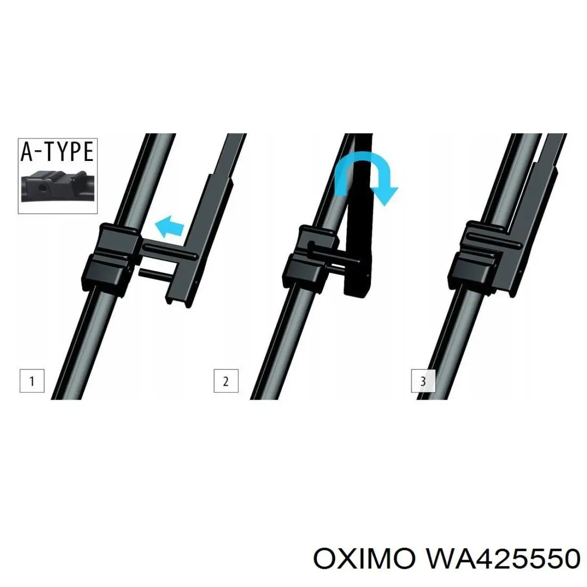 WA425550 Oximo щітка-двірник лобового скла, комплект з 2-х шт.
