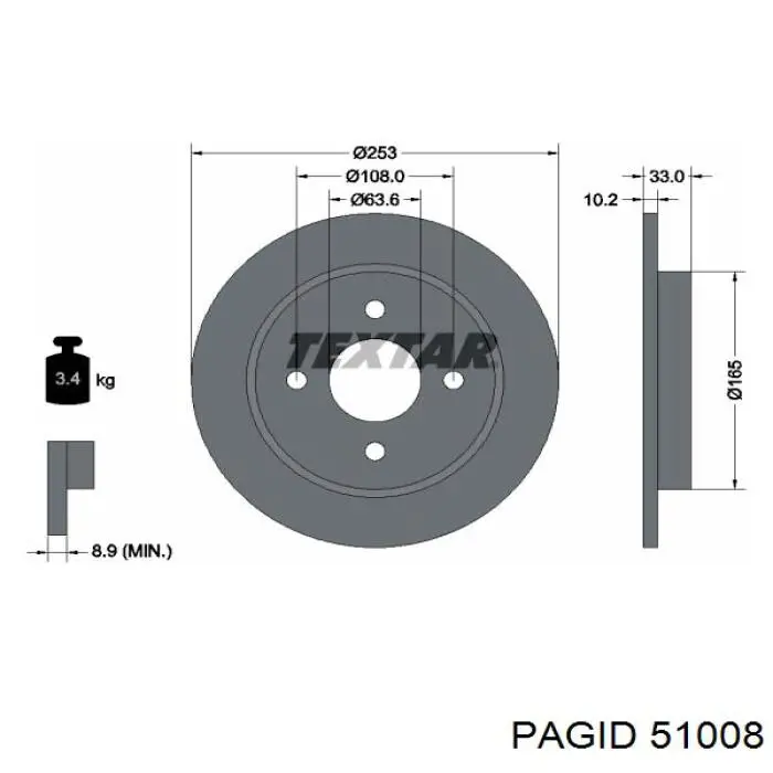 Гальмівні диски 51008 HELLA-PAGID