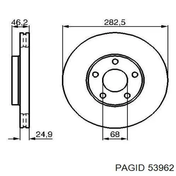 53962 HELLA-PAGID диск гальмівний передній