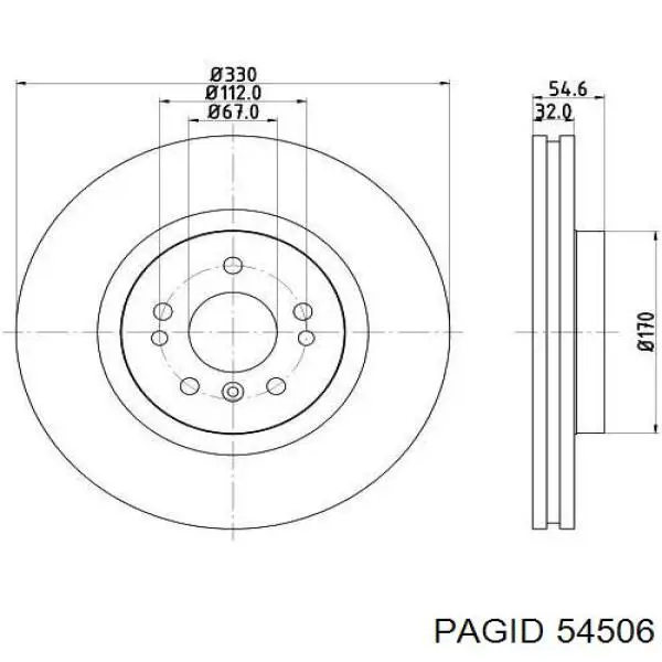 54506 HELLA-PAGID Гальмо дискове переднє