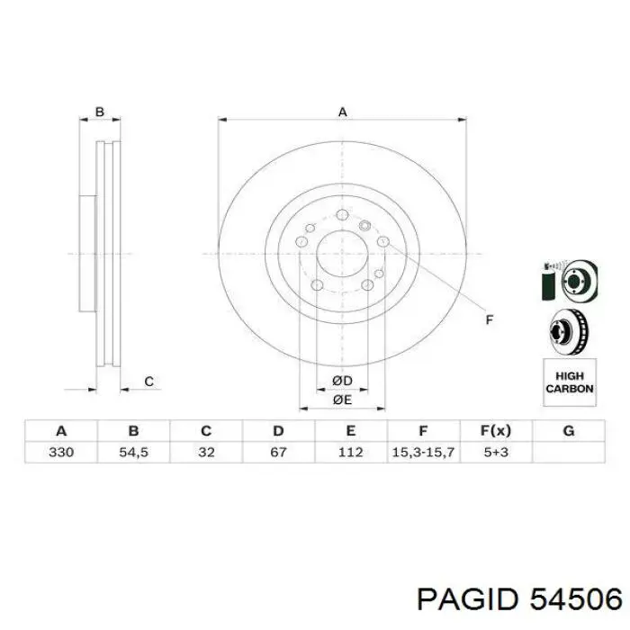 Купити 54506 HELLA-PAGID Ротор гальмівний