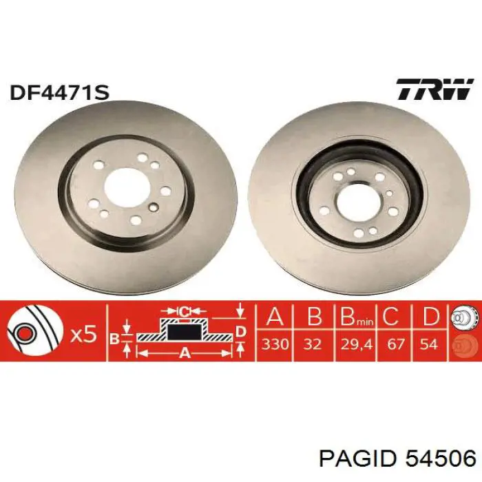 Купити 54506 HELLA-PAGID Ротор гальмівний