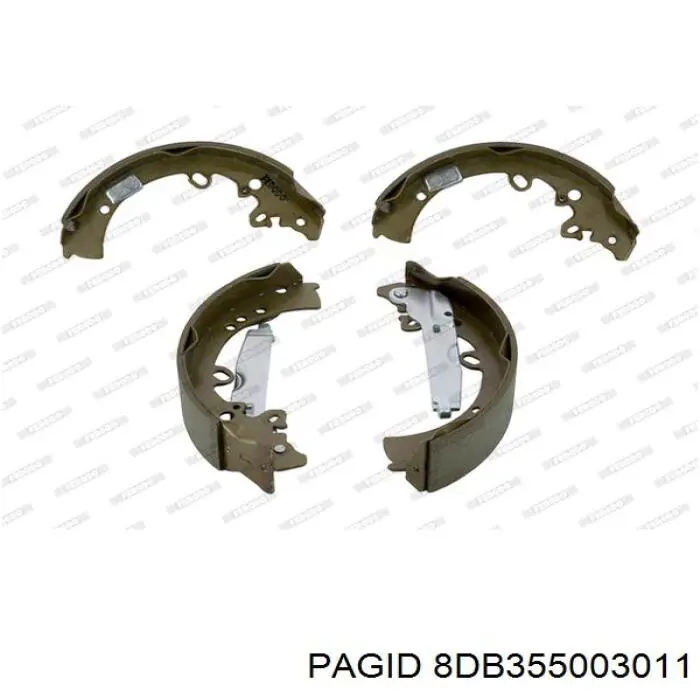 Колодки гальмові задні, барабанні 8DB355003011 HELLA-PAGID