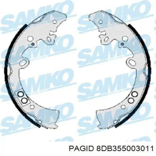 8DB355003011 HELLA-PAGID Колодки гальмівні задні, барабанні