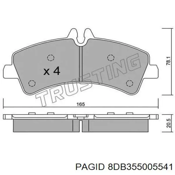 Купити 8DB355005541 HELLA-PAGID Задні колодки