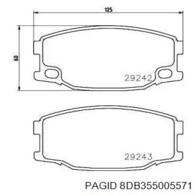 Колодки гальмівні передні, дискові 8DB355005571 HELLA-PAGID