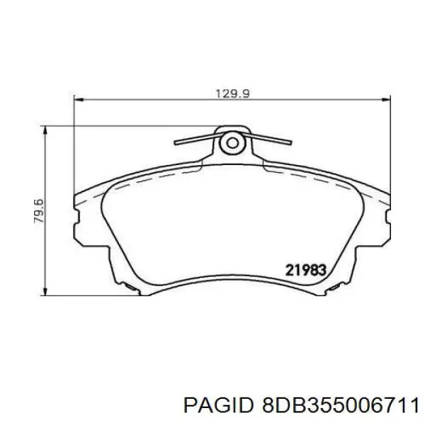 Колодки гальмівні передні, дискові 8DB355006711 HELLA-PAGID