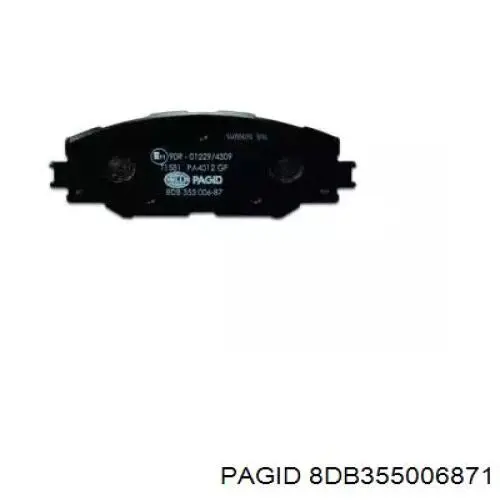 8DB355006871 HELLA-PAGID колодки гальмівні передні, дискові