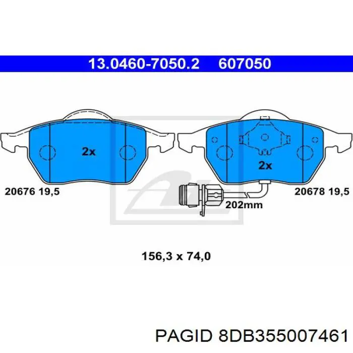 Тормозні колодки HELLA-PAGID 8DB355007461