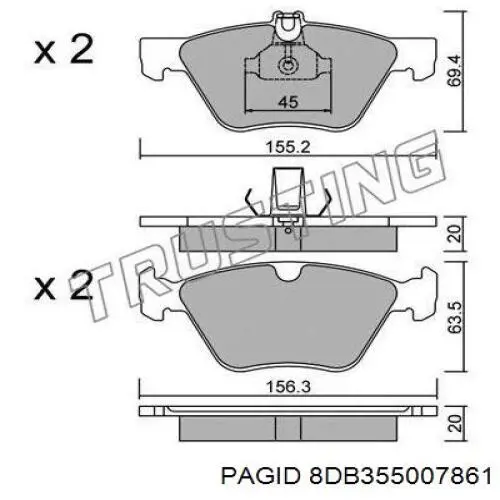Тормозні колодки HELLA-PAGID 8DB355007861