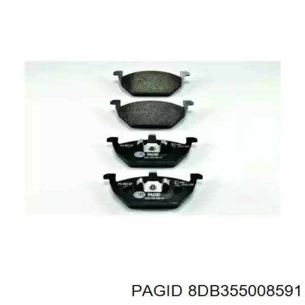 8DB355008591 HELLA-PAGID Передні гальмівні колодки