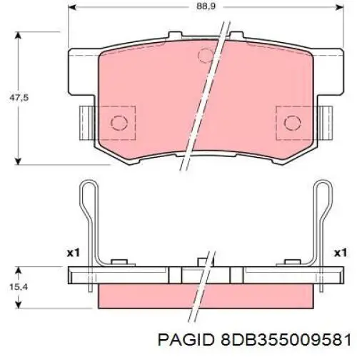 Задні дискові колодки HELLA-PAGID 8DB355009581