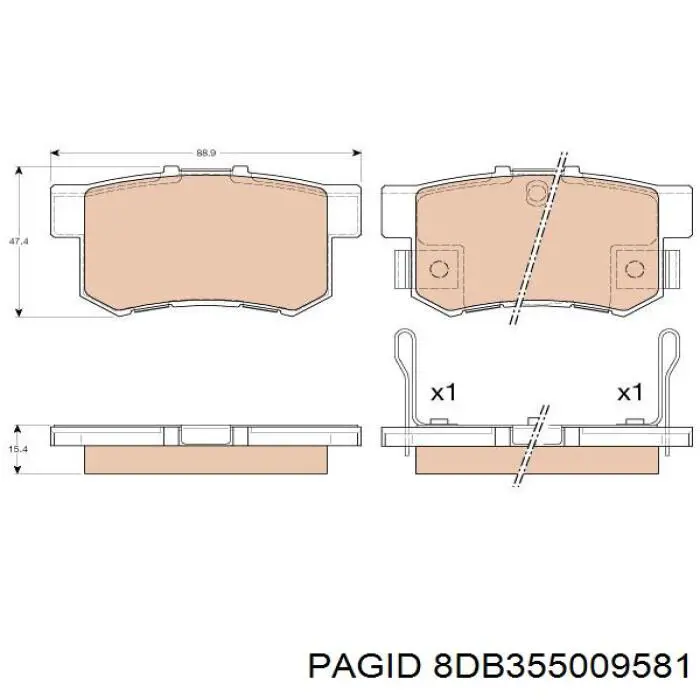 Купити 8DB355009581 HELLA-PAGID Задні колодки