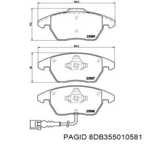 Тормозні колодки HELLA-PAGID 8DB355010581