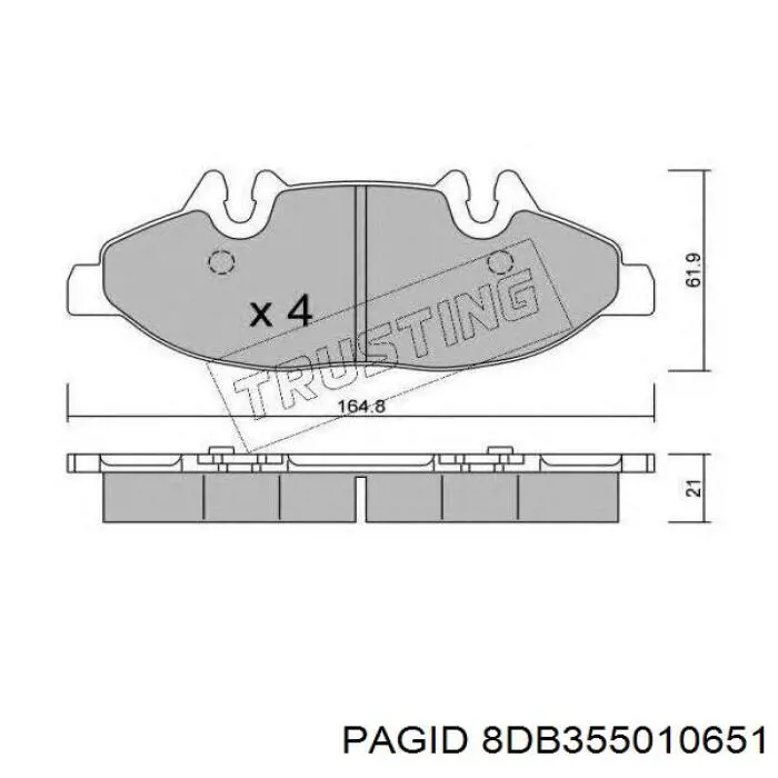 8DB355010651 HELLA-PAGID Передні гальмівні колодки