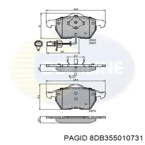 8DB355010731 HELLA-PAGID Передні гальмівні колодки
