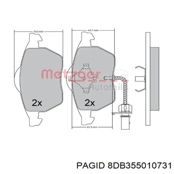 Гальмівні колодки HELLA-PAGID 8DB355010731 ціна, від 24.54 USD