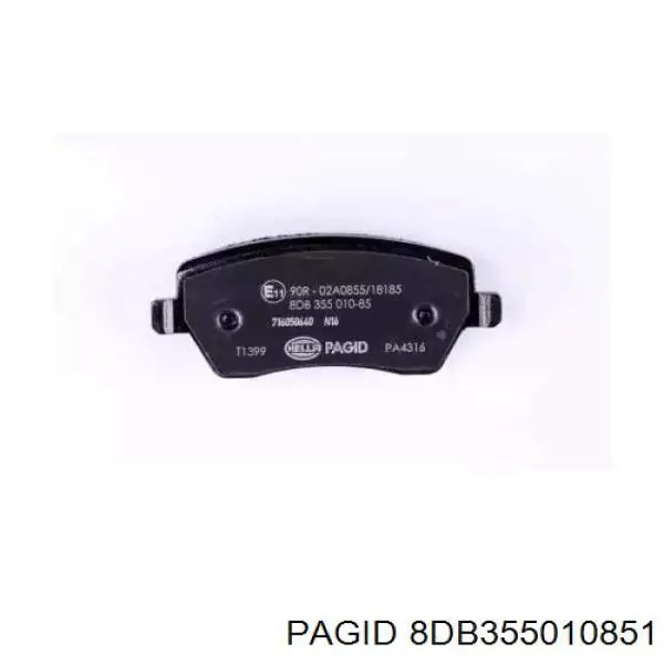 8DB355010851 HELLA-PAGID колодки гальмівні передні, дискові