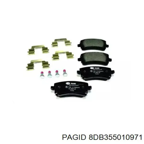 8DB355010971 HELLA-PAGID Колодки гальмівні задні, дискові