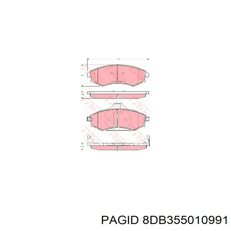 Купити 8DB355010991 HELLA-PAGID Колодки гальмівні передні, дискові