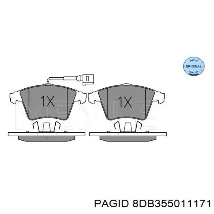 Купити 8DB355011171 HELLA-PAGID Колодки гальмівні передні, дискові