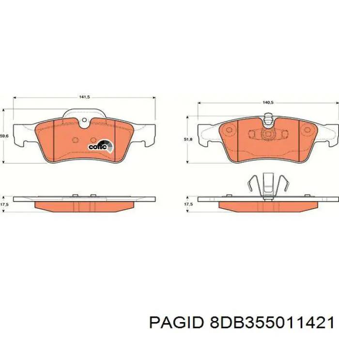 Купити 8DB355011421 HELLA-PAGID Задні колодки