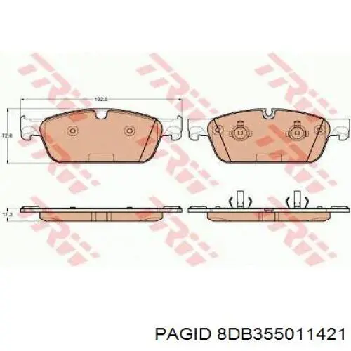 Купити 8DB355011421 HELLA-PAGID Задні колодки