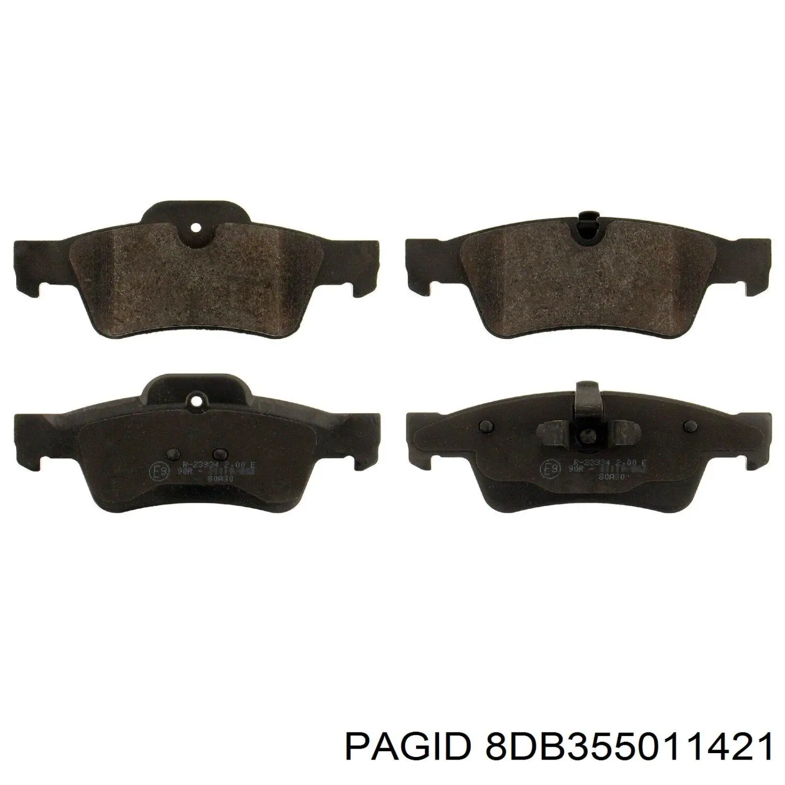 8DB355011421 HELLA-PAGID Колодки гальмівні задні, дискові