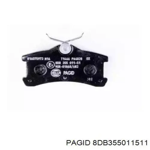 8DB355011511 HELLA-PAGID колодки гальмові задні, дискові