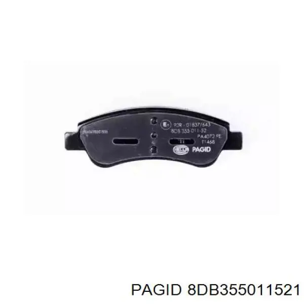 8DB355011521 HELLA-PAGID колодки гальмівні передні, дискові
