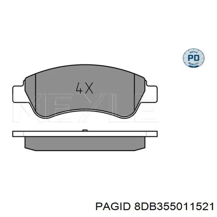 8DB355011521 HELLA-PAGID Передні гальмівні колодки