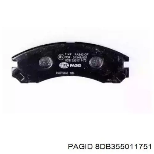 8DB355011751 HELLA-PAGID колодки гальмівні передні, дискові