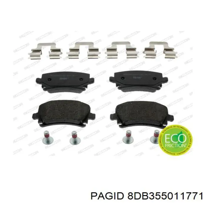 Задні гальмівні колодки 8DB355011771 HELLA-PAGID