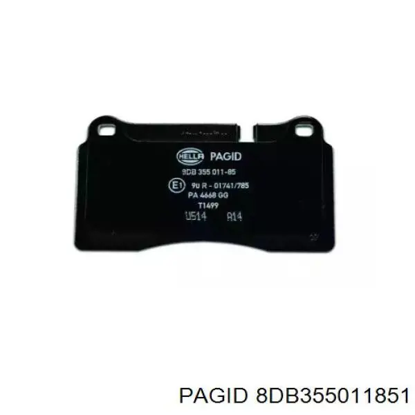 Купити 8DB355011851 HELLA-PAGID Колодки гальмівні передні, дискові