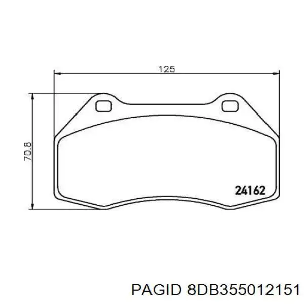 Колодки гальмівні передні, дискові 8DB355012151 HELLA-PAGID