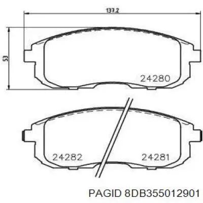 8DB355012901 HELLA-PAGID колодки гальмівні передні, дискові