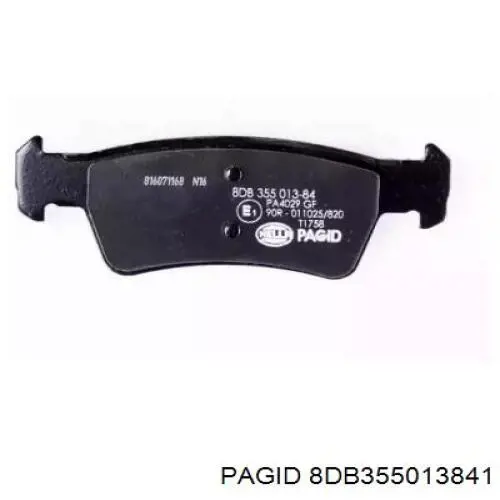 Задні гальмівні колодки 8DB355013841 HELLA-PAGID