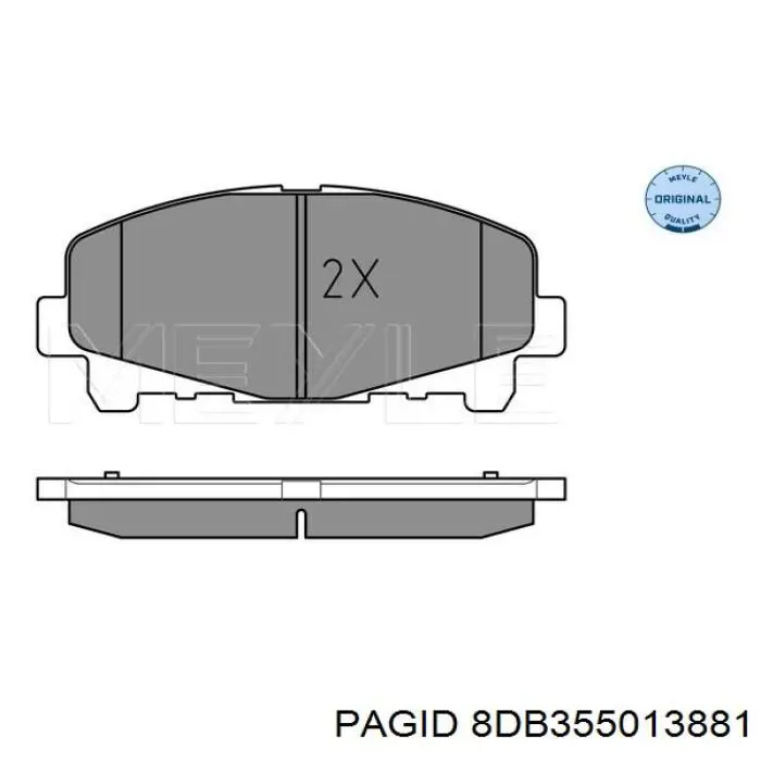 Купити 8DB355013881 HELLA-PAGID Колодки гальмівні передні, дискові
