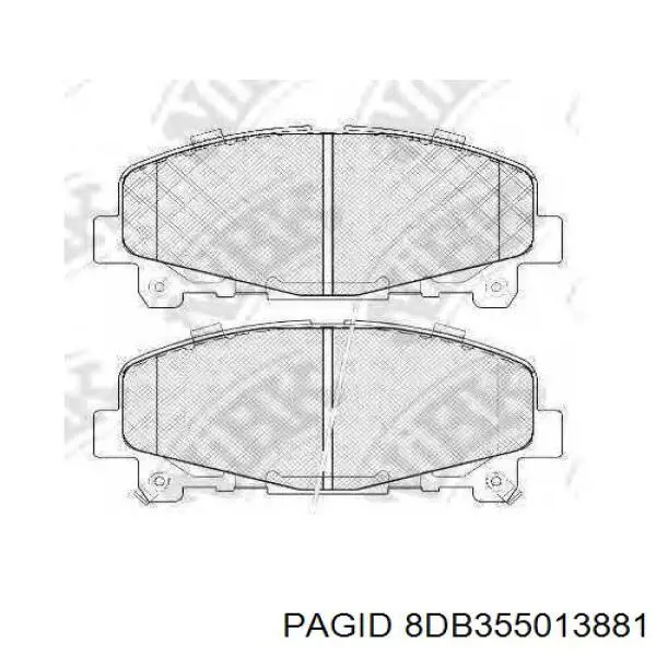 8DB355013881 HELLA-PAGID Передні гальмівні колодки