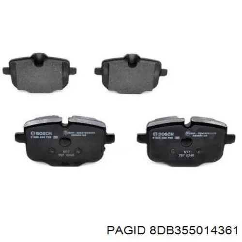 Задні гальмівні колодки 8DB355014361 HELLA-PAGID